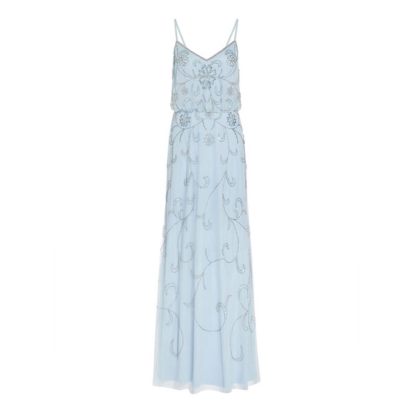 Adrianna Papell Dresses & Skirts - Adrianna Papell Blouson Light Blue Embellished Gown Size 6